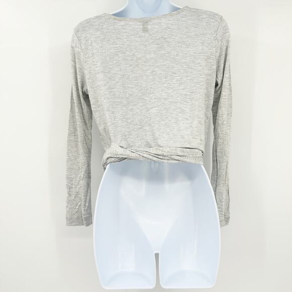 NWT J.Crew Womens Tie Front Crewneck Long Sleeve Tee Top Size S Heathered Gray - Picture 8 of 8